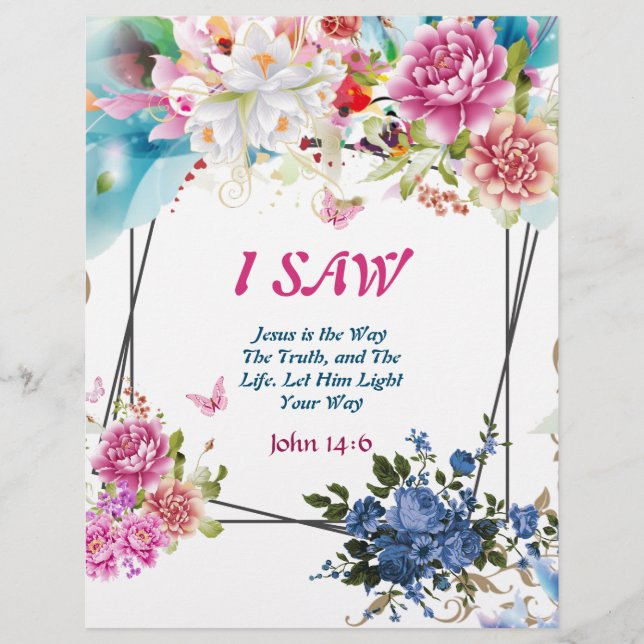 I Saw Poem Personalised Stationary Paper (Front)