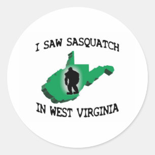 I Saw Sasquatch In West Virginia Classic Round Sticker