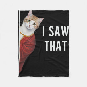 I Saw That Funny Kitten Cute Cat Christmas Jesus G Fleece Blanket