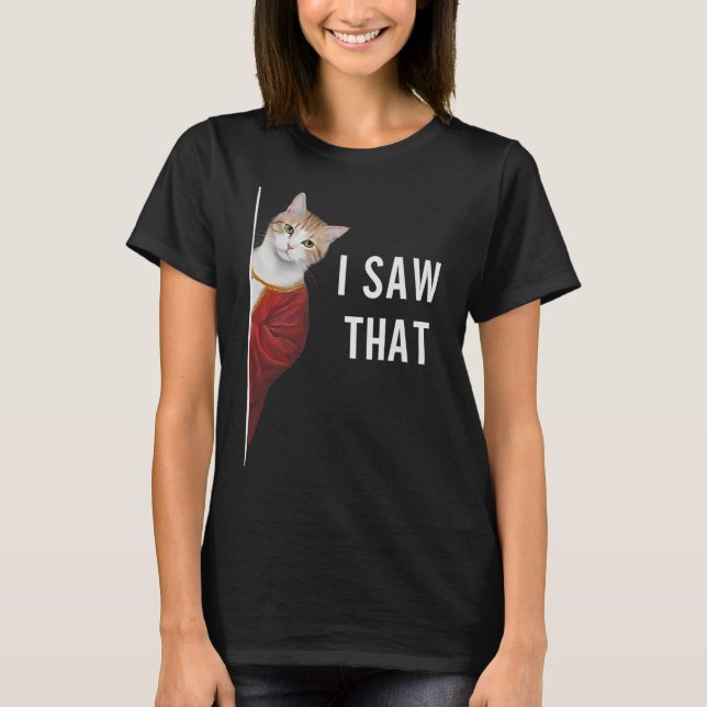 I Saw That Funny Kitten Cute Cat Christmas Jesus G T-Shirt (Front)