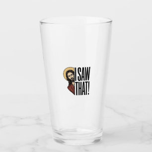 I Saw That Funny Religious Peek Graphic Design_1 Glass