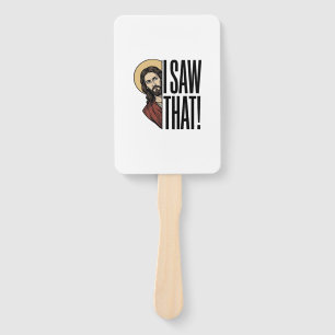I Saw That Funny Religious Peek Graphic Design_1 Hand Fan