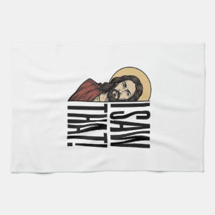I Saw That Funny Religious Peek Graphic Design_1 Tea Towel