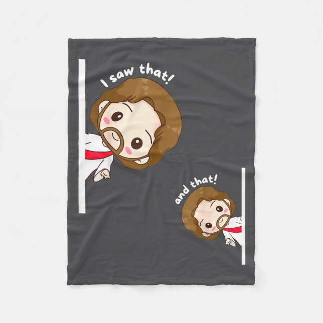 I Saw That Karma Jesus Funny Saying Quote Meme Bib Fleece Blanket (Front)