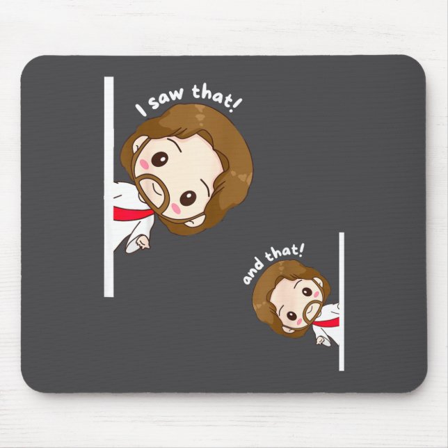 I Saw That Karma Jesus Funny Saying Quote Meme Bib Mouse Mat (Front)