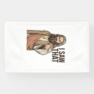 I Saw That Religious Pointing Vintage Engraving Sh Banner