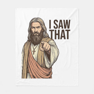 I Saw That Religious Pointing Vintage Engraving Sh Fleece Blanket