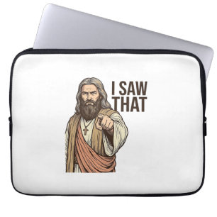 I Saw That Religious Pointing Vintage Engraving Sh Laptop Sleeve