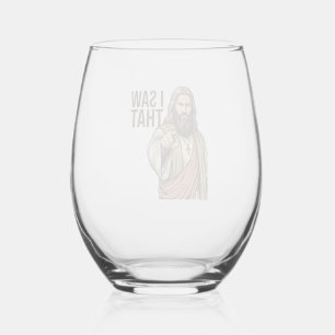 I Saw That Religious Pointing Vintage Engraving Sh Stemless Wine Glass