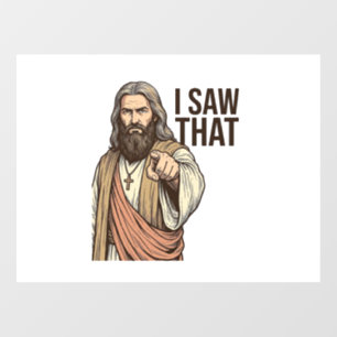 I Saw That Religious Pointing Vintage Engraving Sh Window Cling
