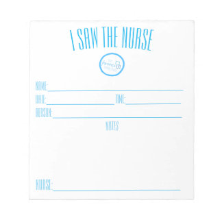 "I Saw the Nurse" notepad
