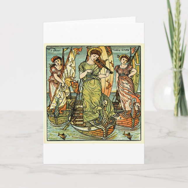 I Saw Three Ships Holiday Card (Front)