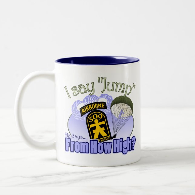 I Say Jump [509th PIR] Two-Tone Coffee Mug (Left)