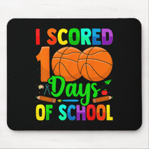 I Scored 100 Days Of School Bysketbyll Student Tea Mouse Mat