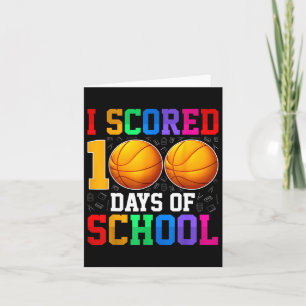 I Scored 100 Days Of School Bysketll Kids Student  Card