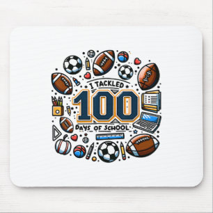 I Scored 100 Days Of School Footll Soccer Boy  Mouse Mat