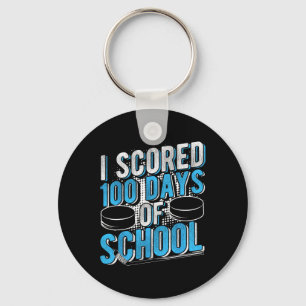 I Scored 100 Days Of School Hockey _2 Key Ring