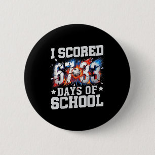I Scored 100 Days Of School Soccer 100th Day Of Sc 6 Cm Round Badge