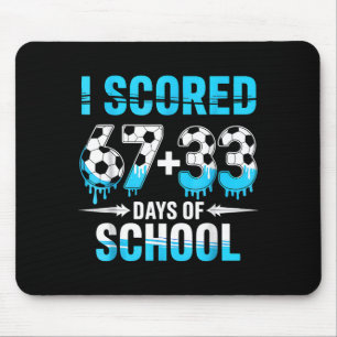 I Scored 100 Days Of School Soccer 100th Day Of Sc Mouse Mat