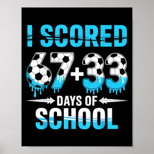 I Scored 100 Days Of School Soccer 100th Day Of Sc Poster