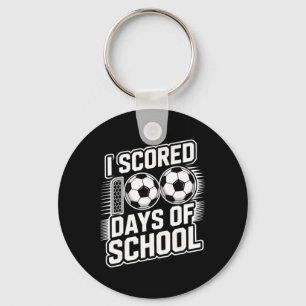 I Scored 100 Days Of School Soccer Key Ring