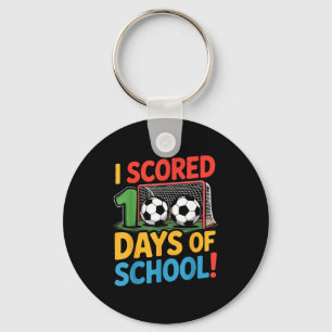 I Scored 100 Days Of School Soccer Player Smarter Key Ring