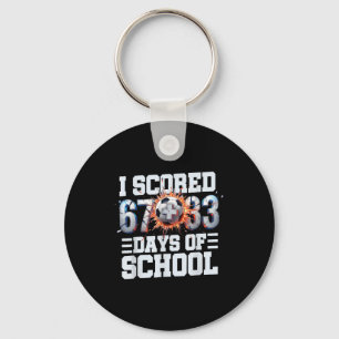 I Scored 67+33 100th Days Of School Soccer Sport B Key Ring