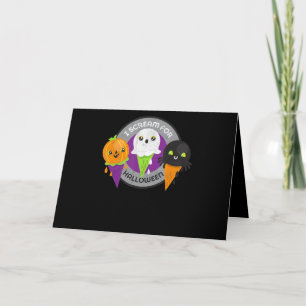 I Scream for Halloween Pumpkin Spider Ghost Card