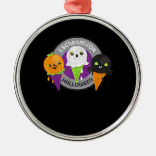I Scream for Halloween Pumpkin Spider Ghost Metal Tree Decoration