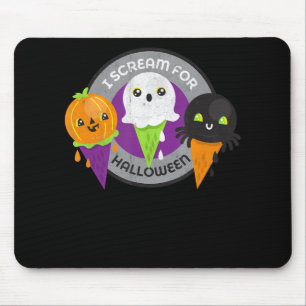 I Scream for Halloween Pumpkin Spider Ghost Mouse Mat