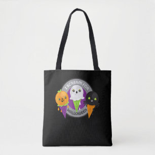 I Scream for Halloween Pumpkin Spider Ghost Tote Bag