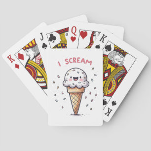 I Scream Ice Cream Cone with Sprinkles Playing Cards