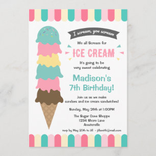 I Scream Party Invitation