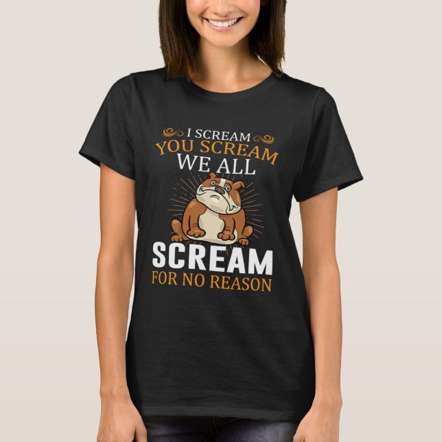 I Scream You Scream We All Scream For No Reason Bu T-Shirt (Front)