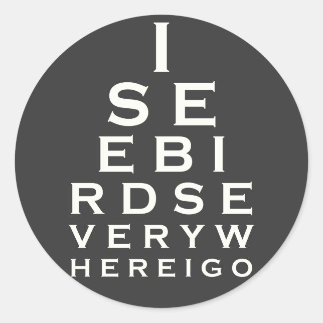 I See Birds Eyechart Classic Round Sticker (Front)