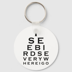 I See Birds Eyechart Key Ring