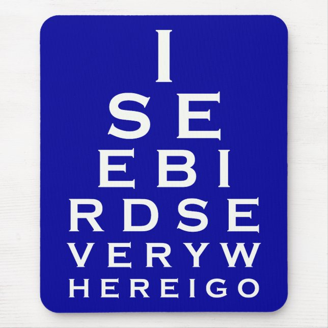 I See Birds Eyechart Mouse Mat (Front)