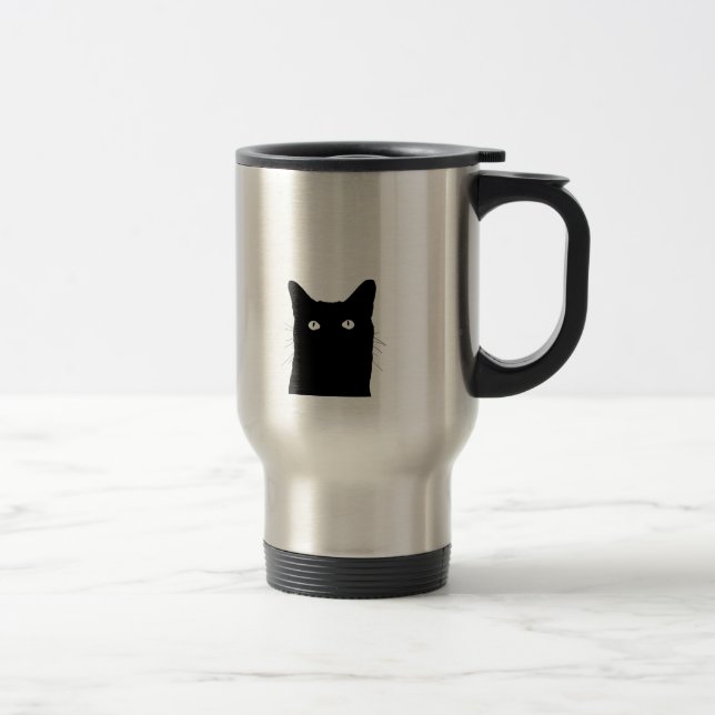 I See Cat Click to Pick Your Colour Background Travel Mug (Right)