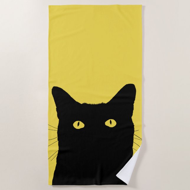 I See Cat Click to Select a Custom Colour Beach Towel (Front)