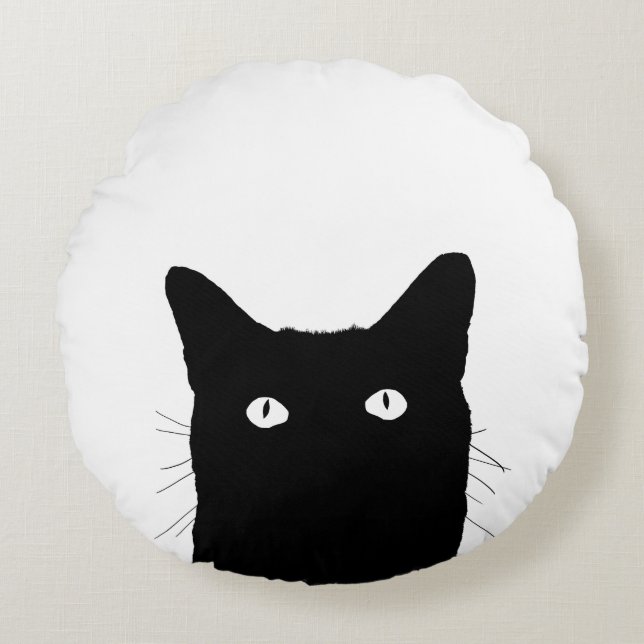 I See Cat Click to Select a Custom Colour Round Cushion (Front)