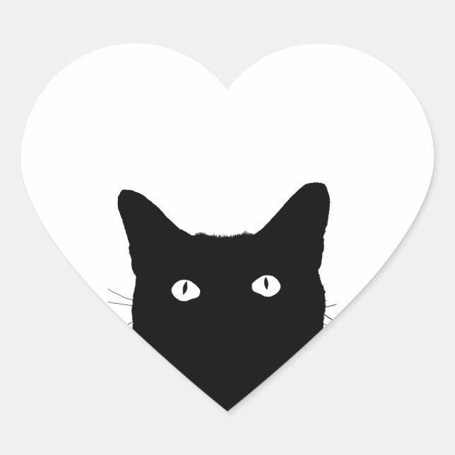 I See Cat Click to Select Your Colourful Decor Heart Sticker (Front)