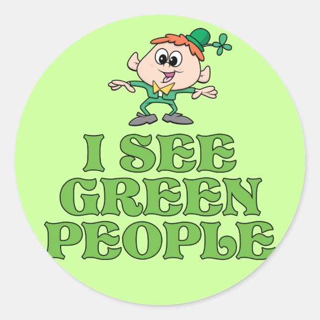 I See Green People Classic Round Sticker (Front)