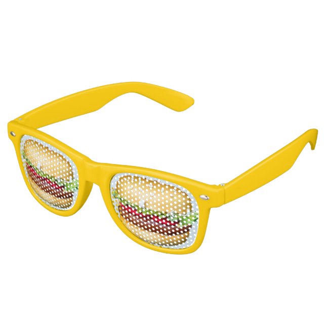 I see hamburgers retro sunglasses (Angled)