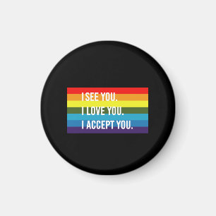 I See I Love You I Accept You Gay Pride LGBT Shirt Magnet