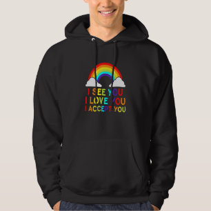 I See I Love You I Accept You - Lgbtq Ally Gay Pri Hoodie