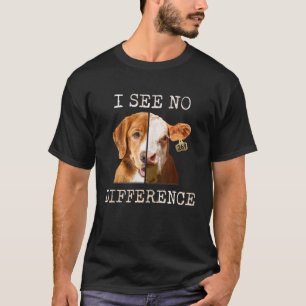 I See No Difference Vegetarian Vegan Cow And Dog L T-Shirt