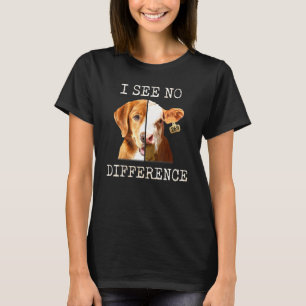 I See No Difference Vegetarian Vegan Cow And Dog T-Shirt