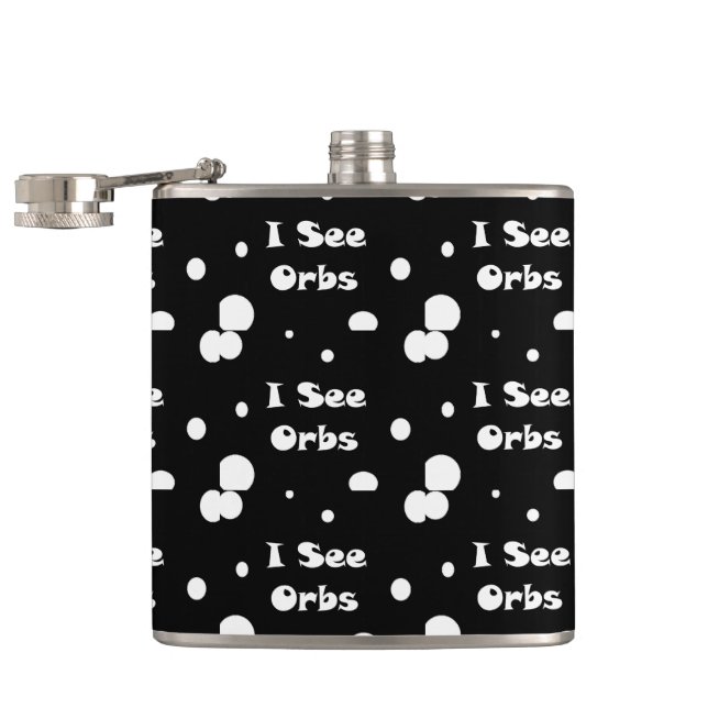 I See Orbs-flask Hip Flask (Opened)