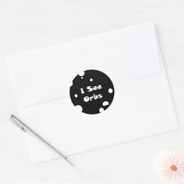 I See Orbs-sticker Classic Round Sticker (Envelope)