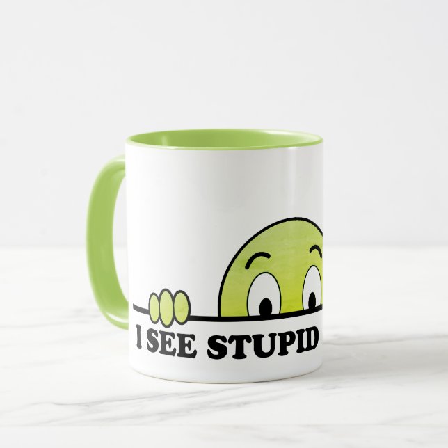 I See Stupid People Funny | Green Mug (Front Left)